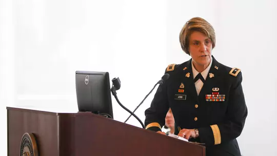 USMA had 11 cadets that participated in August graduation. It was held in the Jefferson hall's Haig room at West Point, New York on August 9, 2019. (Army photo by Tarnish Pride.)