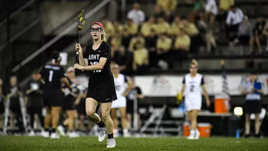 Samantha Stewart surveys the field against Navy in the Patriot League Tournament semifinals