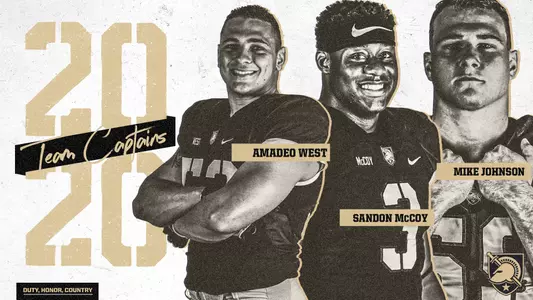 2020 Army Football named Team Captains Amadeo West, Sandon McCoy and Mike Johnson.