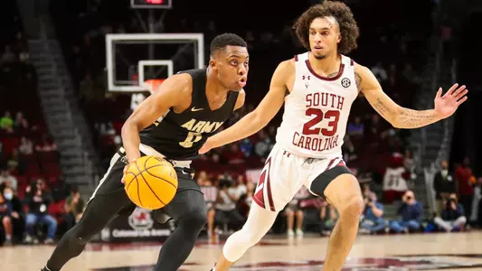 University of S. Carolina Men's Basketball defeats West Point 105-75 in their Military Appreciation game featuring troops from Ft Jackson, SC