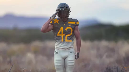 The Army football uniform for the 2022 Army-Navy game honors the U.S. Armyâ??s 1st Armored Division and its World War II campaign in North Africa in 1942. Photo by Danny Wild / Army football