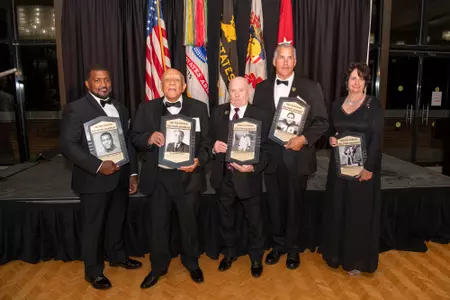 The Class of 2022 Hall of Fame Inductees attend the Army Sports Hall of Fame Banquet in Ike Hall. West Point, NY, September 16, 2022. (U.S. Army photo by Kyle Osterhoudt, USMA)