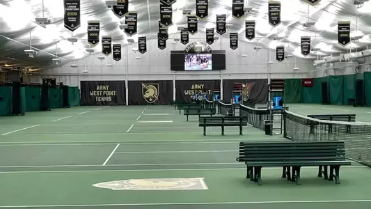 Lichtenberg Tennis Center shot from one end of the tennis courts to the other.