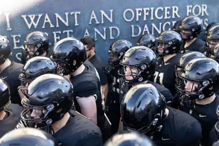WEST POINT, NEW YORK - NOVEMBER 02: The Army Football team waits before coming onto the field against Air Force at Michie Stadium. (Photo by Dustin Satloff/Getty Images)