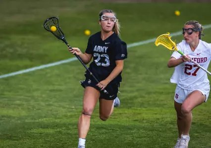 Stanford, CA - March 9, 2024:  Allison Reilly during a lacrosse match between Army West Point and Stanford University at Cagan Stadium. Stanford won the match 17-8.