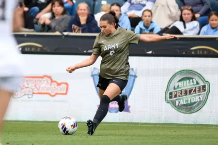 The Navy Midshipmen takes on the Army Black Knights in Women’s Soccer at Subaru Park on October 10, 2025. (Isaiah Vazquez/Army)