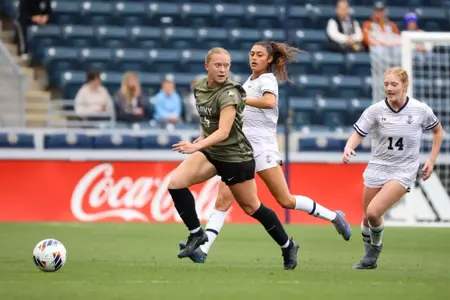 The Navy Midshipmen takes on the Army Black Knights in Women’s Soccer at Subaru Park on October 10, 2025. (Isaiah Vazquez/Army)
