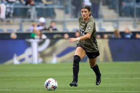 The Army Black Knights take on the Navy Midshipmen in Women’s Soccer at Subaru Park on October 10, 2025. (Isaiah Vazquez/Army)