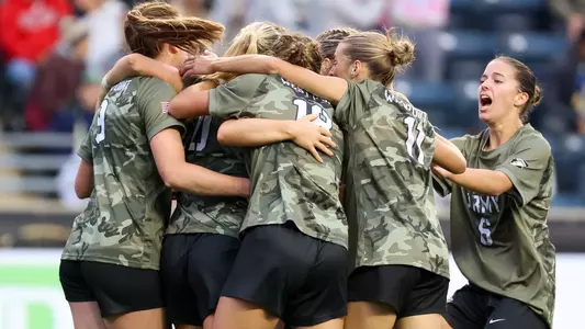 The Army Black Knights take on the Navy Midshipmen in Women’s Soccer at Subaru Park on October 10, 2025. (Isaiah Vazquez/Army)