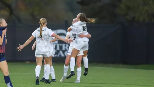 Brigid Duffy goal celebration against Bucknell 101525