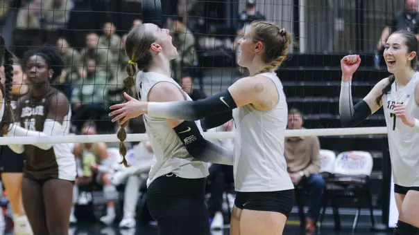 Mackenzie Lynch and Chloe Murakami Celebrate Army's Win Over Lehigh
