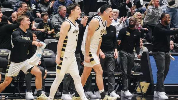Jackson Furman and Joshua Eli Celebrate Jaxson Bell's Buzzer Beater Against Manhattan