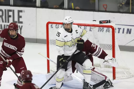 Barron Woodring in front of the goal