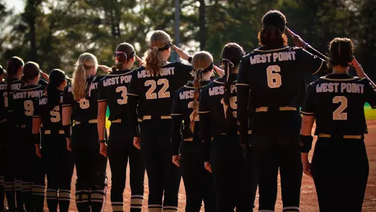Army Softball Saluting during the National Anthem
