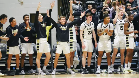 Black Knights Celebrating Made Basket Against Colgate