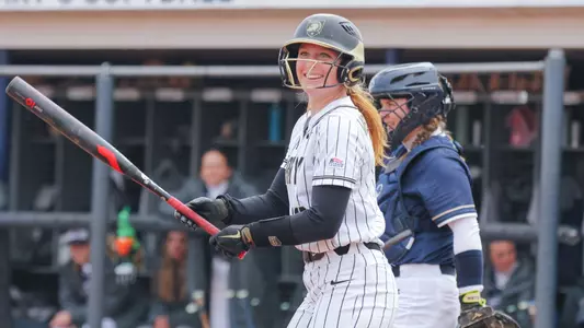 Tayten Moore Smiles During an At Bat against Mount Saint Mary's