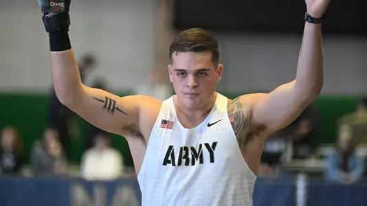 Robby Manse Celebrating Shot Put Win