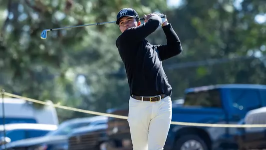 Tyson Sparks tees off at the Schenkel Invitational at Forest Heights Country Club.
