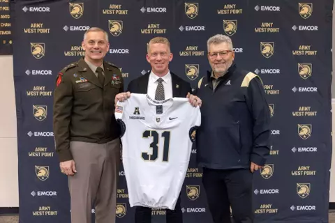 Mr. Tom Theodorakis is formally introduced as West Point's 31st Athletic Director at the Kimsey Center, West Point, NY on Monday, Apr. 14, 2025. (U.S. Army photo by Christopher Hennen, USMA)