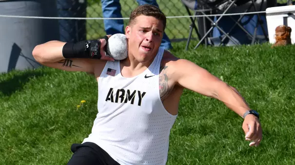 Robby Manse Throwing the Shot Put at PLC