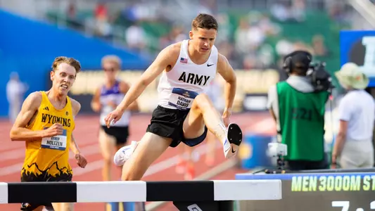 Nathan Davis Setting a New Program Record in the 3000m Steeplechase at the NCAA Championships