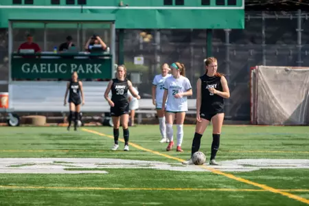 #9 Sophia Henry gets ready to kick off the game in Army's 4-1 victory over Manhattan on August 17, 2025