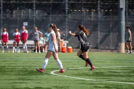 #4 Daisy West celebrates her goal in Army's 4-1 victory over Manhattan on August 17, 2025