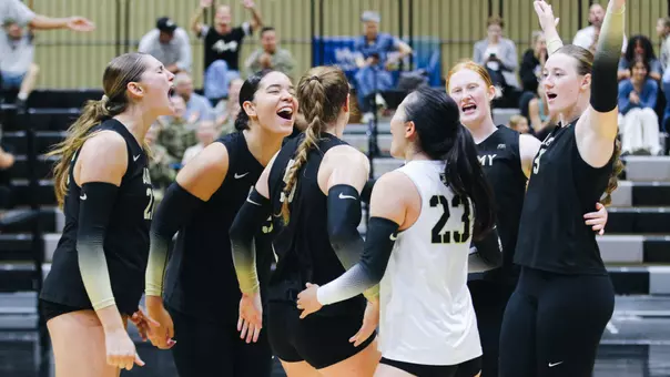 Volleyball Celebrates a Kill against Binghamton