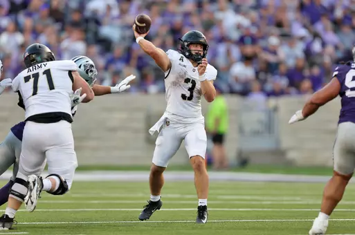 Sept. 6, 2025 — The Army Black Knights take on the Kansas State Wildcats of the Big 12 in the first half at Bill Snyder Family Stadium in Manhattan, Kansas. Photo: Danny Wild/Army football