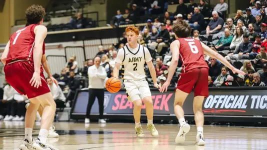 Ryan Curry Dribbles the Ball and Surveys the Offense