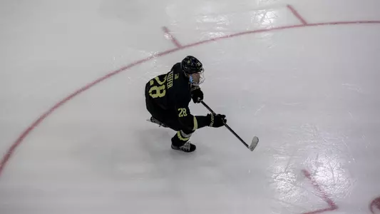 Brent Keefer (28) skates in a game at Quinnipiac on Friday, Oct. 23, 2026
