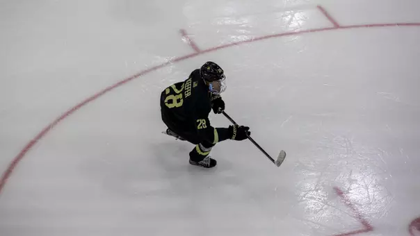 Brent Keefer (28) skates in a game at Quinnipiac on Friday, Oct. 23, 2026