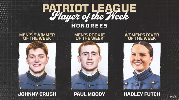 Johnny Crush, Hadley Futch and Paul Moody earn Patriot League Weekly Awards for 10-27-26