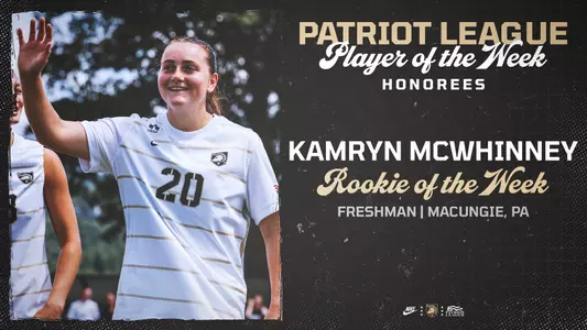 Kamryn McWhinney wins Patriot League Rookie of the Week October 5, 2026