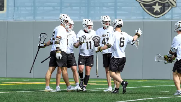 Men's Lacrosse Celebrating a Goal