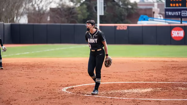Amanda Eaglin Celebrates a Strikeout Against Iowa