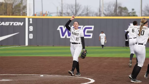 Breanna Izzo Celebrates an Out Against Pitt