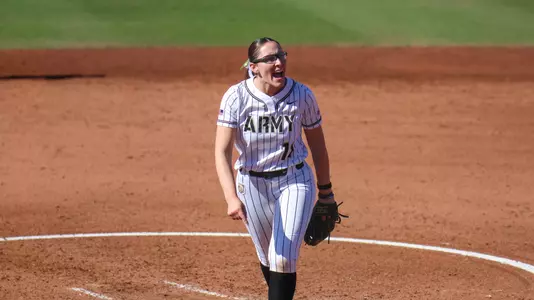 Breanna Izzo Celebrates Strikeout Against Delaware
