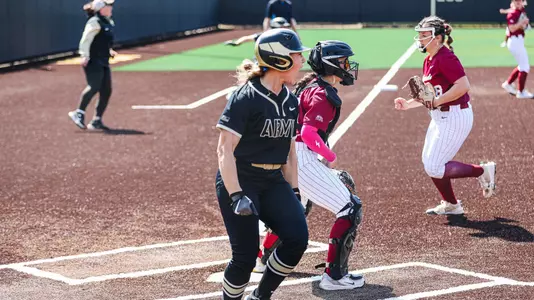 Samantha Sims Celebrates Scoring a Run Against Lafayette