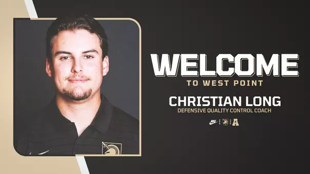 Army Football announces Christian Long as the new Defensive Quality Control Coach, welcoming him to West Point.