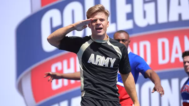 Rabble Rouser Jace Engberg Salutes Audience in NCA Nationals Performance