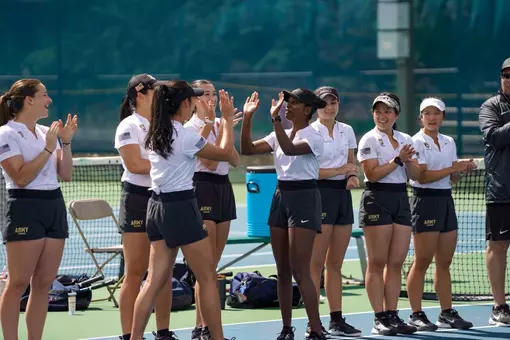 Army tennis players ahead of its postseason match at Bucknell.
