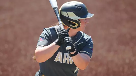 Ashton White Prepares for an At Bat Against Boston U
