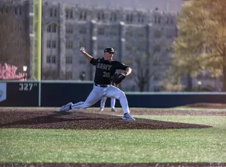 Trey Ates tosses a pitch during his nine-inning complete-game win over Bucknell.