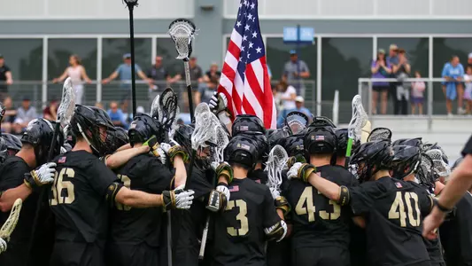 Men's Lacrosse Team Huddle at UNC