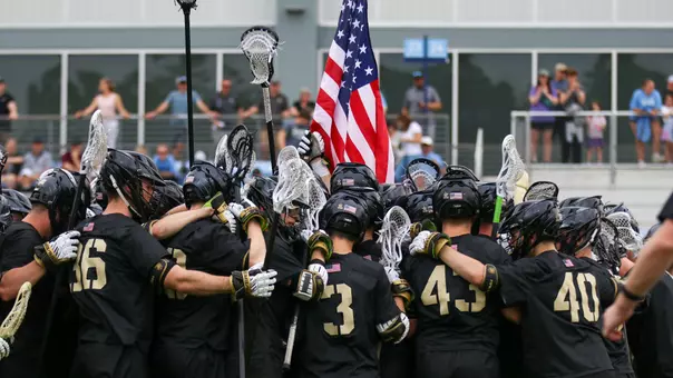 Men's Lacrosse Team Huddle at UNC