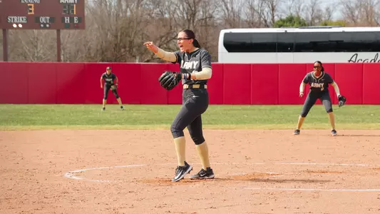 Breanna Izzo Celebrates a Called Strike Against Colgate