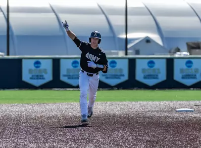 Zac Farrell trots the bases after a grand slam vs. Lafayette.