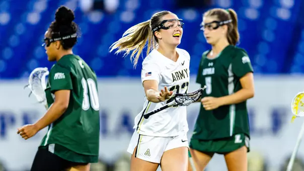 #23 Allison Reilly celebrates a goal in the Patriot League Semifinals against Loyola on April, 30 2026