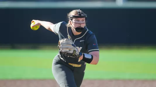 Katelyn Flanders Prepare for Pitch during Doubleheader Against Seton Hall